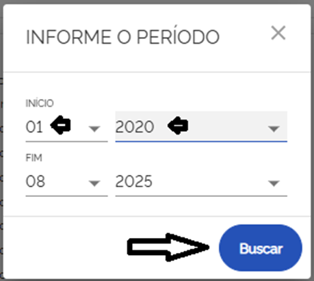 Buscar extratos por período